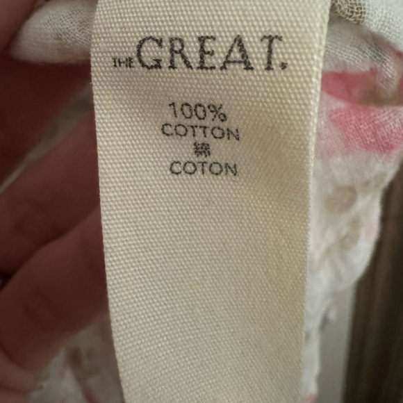 The Great Blouse Valley Top Pink Sweet Pea Floral Ruffle Peasant Cottage Core 3 - Picture 6 of 8